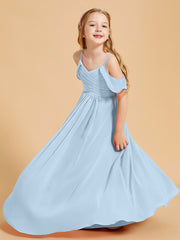 Robes de Demoiselle d'Honneur Junior à Hors de l'Épaule Bleu Ciel