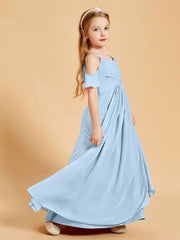 Robes de Demoiselle d'Honneur Junior à Hors de l'Épaule Bleu Ciel