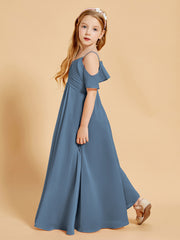 Robes de Demoiselle d'Honneur Junior à Hors de l'Épaule Bleu de Schiste