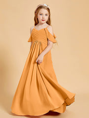 Robes de Demoiselle d'Honneur Junior à Hors de l'Épaule Mandarine