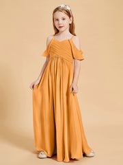 Robes de Demoiselle d'Honneur Junior à Hors de l'Épaule Mandarine