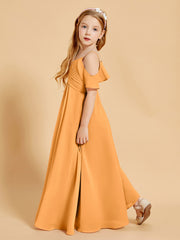 Robes de Demoiselle d'Honneur Junior à Hors de l'Épaule Mandarine