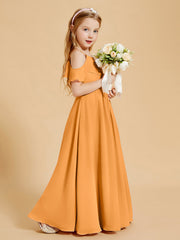Robes de Demoiselle d'Honneur Junior à Hors de l'Épaule Mandarine