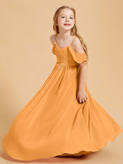 Robes de Demoiselle d'Honneur Junior à Hors de l'Épaule Mandarine