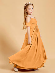 Robes de Demoiselle d'Honneur Junior à Hors de l'Épaule Mandarine