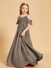 Robes de Demoiselle d'Honneur Junior à Hors de l'Épaule Taupe