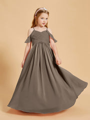 Robes de Demoiselle d'Honneur Junior à Hors de l'Épaule Taupe