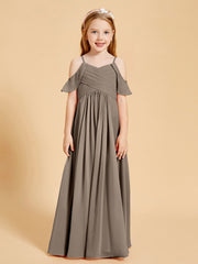 Robes de Demoiselle d'Honneur Junior à Hors de l'Épaule Taupe