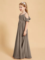 Robes de Demoiselle d'Honneur Junior à Hors de l'Épaule Taupe