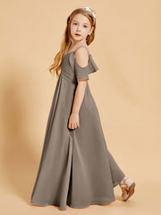 Robes de Demoiselle d'Honneur Junior à Hors de l'Épaule Taupe