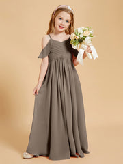 Robes de Demoiselle d'Honneur Junior à Hors de l'Épaule Taupe