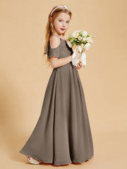 Robes de Demoiselle d'Honneur Junior à Hors de l'Épaule Taupe