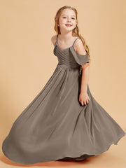 Robes de Demoiselle d'Honneur Junior à Hors de l'Épaule Taupe