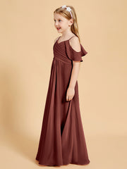 Robes de Demoiselle d'Honneur Junior à Hors de l'Épaule Terracotta