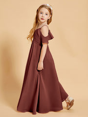 Robes de Demoiselle d'Honneur Junior à Hors de l'Épaule Terracotta