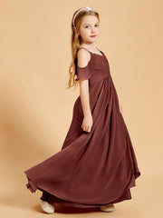 Robes de Demoiselle d'Honneur Junior à Hors de l'Épaule Terracotta