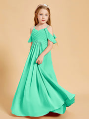 Robes de Demoiselle d'Honneur Junior à Hors de l'Épaule Turquoise