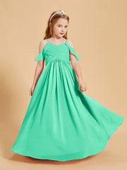 Robes de Demoiselle d'Honneur Junior à Hors de l'Épaule Turquoise