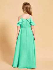 Robes de Demoiselle d'Honneur Junior à Hors de l'Épaule Turquoise