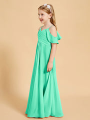 Robes de Demoiselle d'Honneur Junior à Hors de l'Épaule Turquoise
