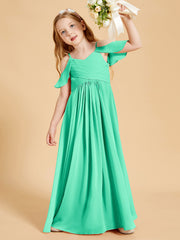 Robes de Demoiselle d'Honneur Junior à Hors de l'Épaule Turquoise