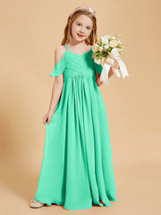 Robes de Demoiselle d'Honneur Junior à Hors de l'Épaule Turquoise