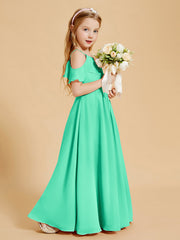 Robes de Demoiselle d'Honneur Junior à Hors de l'Épaule Turquoise