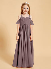 Robes de Demoiselle d'Honneur Junior à Hors de l'Épaule Vintage Mauve