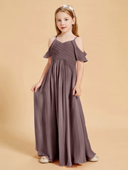 Robes de Demoiselle d'Honneur Junior à Hors de l'Épaule Vintage Mauve