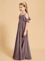 Robes de Demoiselle d'Honneur Junior à Hors de l'Épaule Vintage Mauve