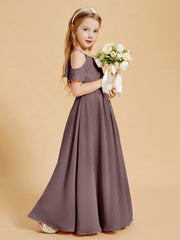 Robes de Demoiselle d'Honneur Junior à Hors de l'Épaule Vintage Mauve