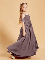 Robes de Demoiselle d'Honneur Junior à Hors de l'Épaule Vintage Mauve