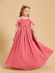 Robes de Demoiselle d'Honneur Junior à Hors de l'Épaule Pastèque