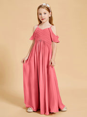 Robes de Demoiselle d'Honneur Junior à Hors de l'Épaule Pastèque