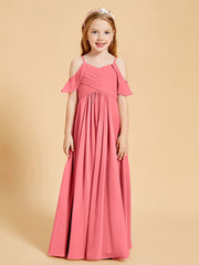 Robes de Demoiselle d'Honneur Junior à Hors de l'Épaule Pastèque
