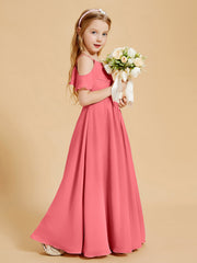 Robes de Demoiselle d'Honneur Junior à Hors de l'Épaule Pastèque