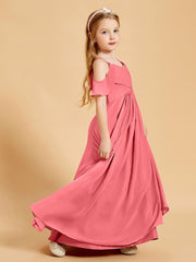 Robes de Demoiselle d'Honneur Junior à Hors de l'Épaule Pastèque