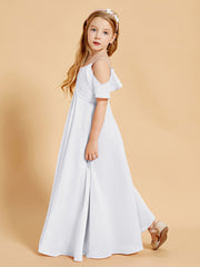 Robes de Demoiselle d'Honneur Junior à Hors de l'Épaule Blanc