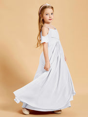 Robes de Demoiselle d'Honneur Junior à Hors de l'Épaule Blanc