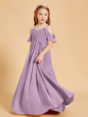 Robes de Demoiselle d'Honneur Junior à Hors de l'Épaule Glycine