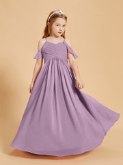 Robes de Demoiselle d'Honneur Junior à Hors de l'Épaule Glycine