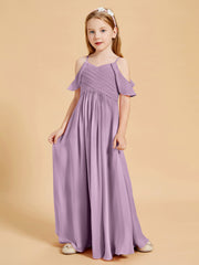 Robes de Demoiselle d'Honneur Junior à Hors de l'Épaule Glycine
