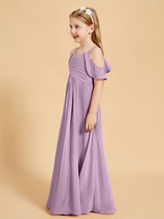 Robes de Demoiselle d'Honneur Junior à Hors de l'Épaule Glycine