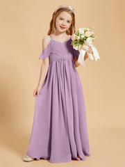 Robes de Demoiselle d'Honneur Junior à Hors de l'Épaule Glycine