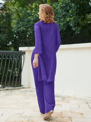 Pantsuit Chic en Mousseline Top en Dentelle avec Veste Régence Grande Taille