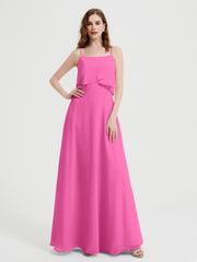 Spaghetti Bretelles Simple Robes De Demoiselle d'Honneur Azalée Grande Taille