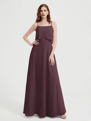 Spaghetti Bretelles Simple Robes De Demoiselle d'Honneur Cabernet