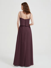 Spaghetti Bretelles Simple Robes De Demoiselle d'Honneur Cabernet