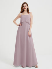 Spaghetti Bretelles Simple Robes De Demoiselle d'Honneur Dusk Grande Taille