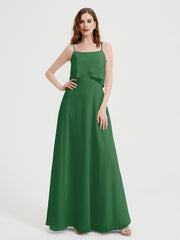Spaghetti Bretelles Simple Robes De Demoiselle d'Honneur Emeraude Grande Taille